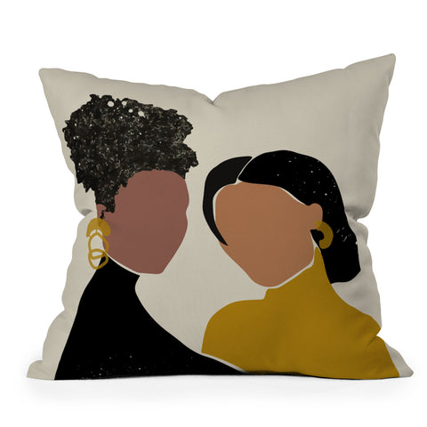 Domonique Brown Black Love No 1 Outdoor Throw Pillow