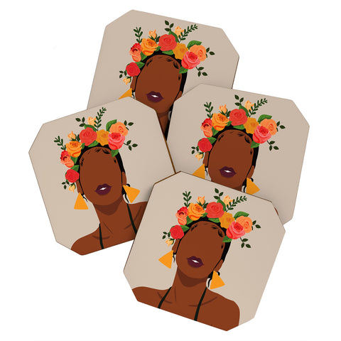 Domonique Brown Crown Coaster Set