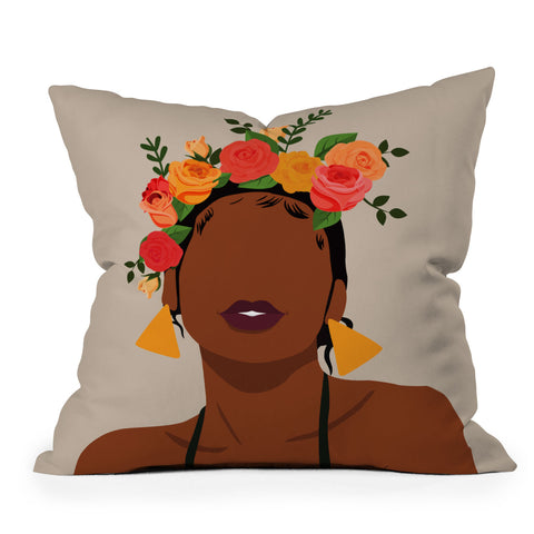 Domonique Brown Crown Outdoor Throw Pillow