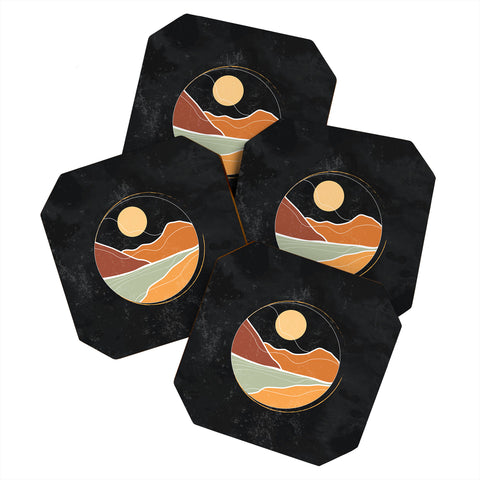 Domonique Brown Night Cowboy Coaster Set