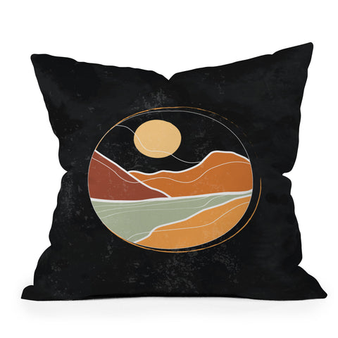 Domonique Brown Night Cowboy Outdoor Throw Pillow