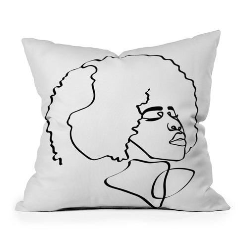 Domonique Brown Soul Fro Outdoor Throw Pillow