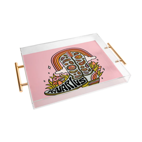 Doodle By Meg Aquarius Cowboy Boots Acrylic Tray
