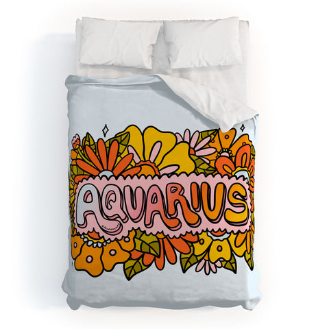 Doodle By Meg Aquarius Flowers Duvet Cover