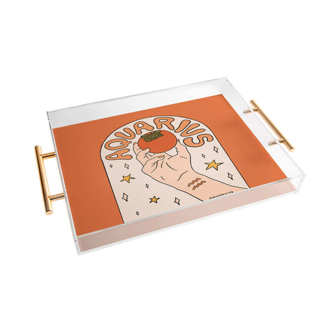 Doodle By Meg Aquarius Persimmon Acrylic Tray