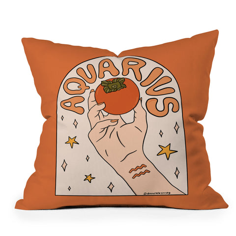 Doodle By Meg Aquarius Persimmon Outdoor Throw Pillow