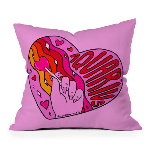 Doodle By Meg Aquarius Valentine Outdoor Throw Pillow