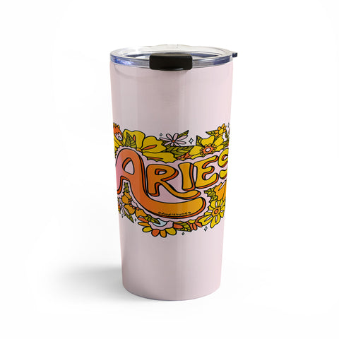 Doodle By Meg Aries Flowers Travel Mug