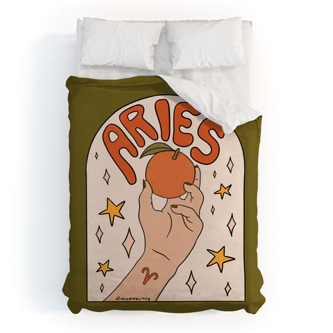 Doodle By Meg Aries Orange Duvet Cover