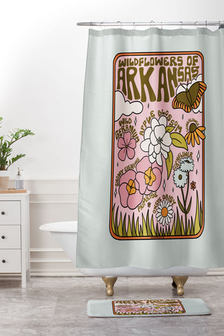 Doodle By Meg Arkansas Wildflowers Shower Curtain And Mat