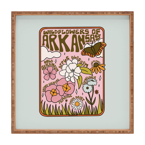 Doodle By Meg Arkansas Wildflowers Square Tray