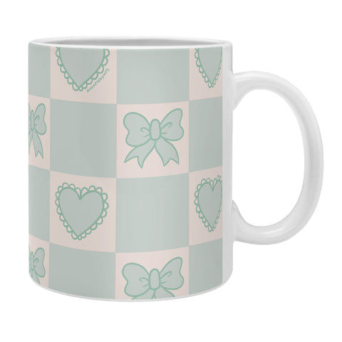 Doodle By Meg Blue Bow Checkered Print Coffee Mug
