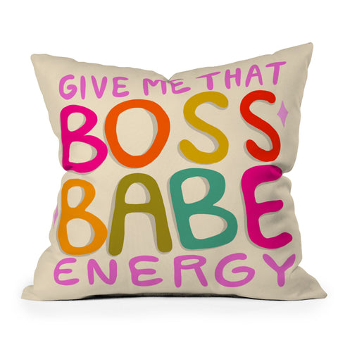 Doodle By Meg Boss Babe Energy Outdoor Throw Pillow