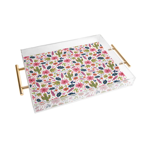 Doodle By Meg Cactus Folk Print Acrylic Tray
