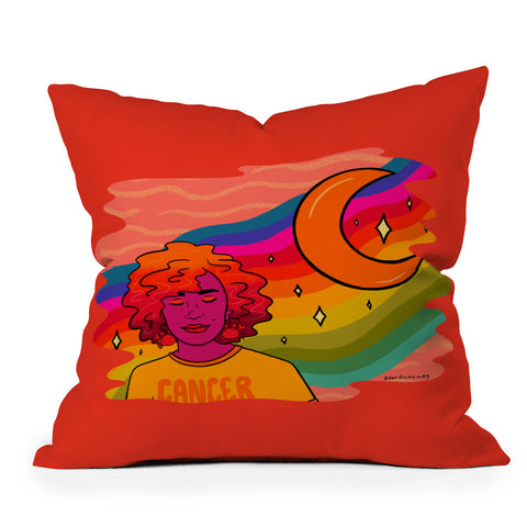 Doodle By Meg Cancer Babe Outdoor Throw Pillow