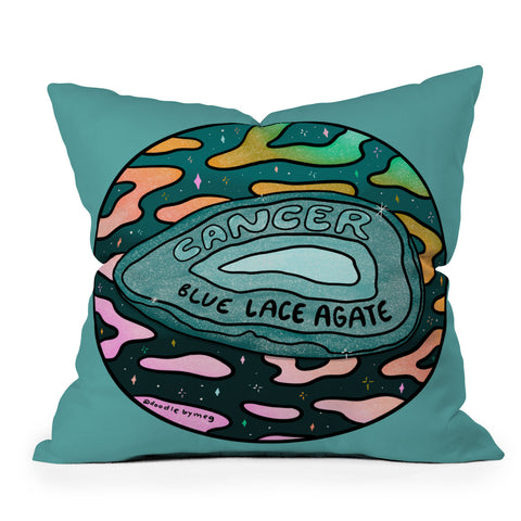 Doodle By Meg Cancer Crystal Outdoor Throw Pillow