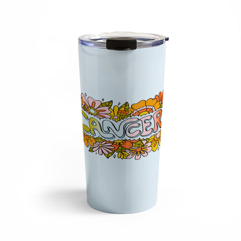 Doodle By Meg Cancer Flowers Travel Mug