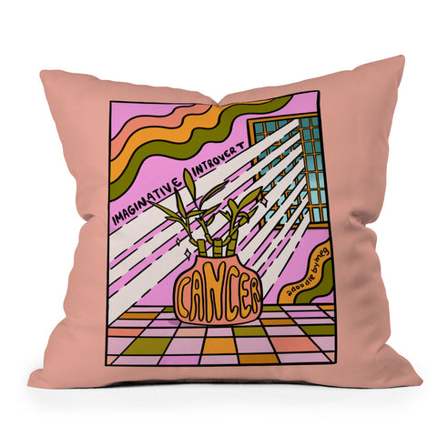Doodle By Meg Cancer Plant Outdoor Throw Pillow