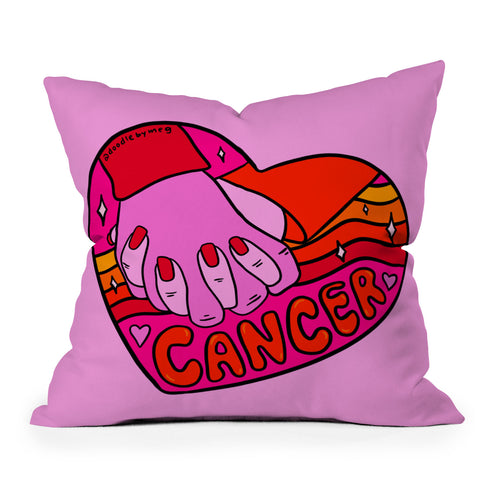 Doodle By Meg Cancer Valentine Outdoor Throw Pillow