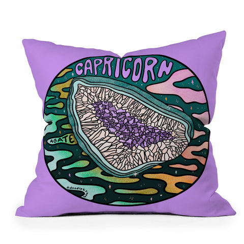 Doodle By Meg Capricorn Crystal Outdoor Throw Pillow
