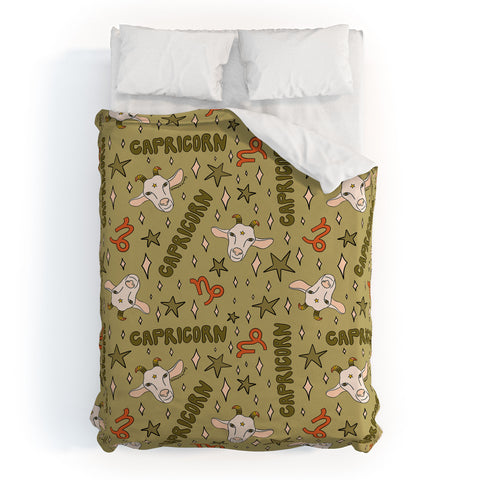 Doodle By Meg Capricorn Print Duvet Cover