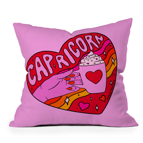 Doodle By Meg Capricorn Valentine Outdoor Throw Pillow