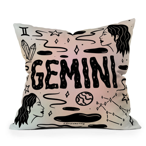 Doodle By Meg Celestial Gemini Outdoor Throw Pillow