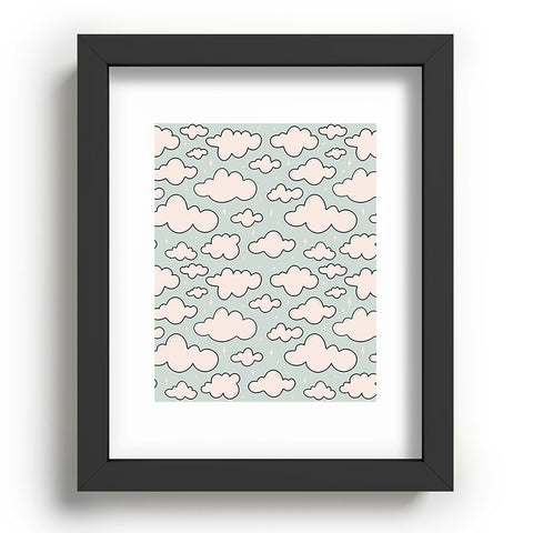 Doodle By Meg Cloud Print Recessed Framing Rectangle