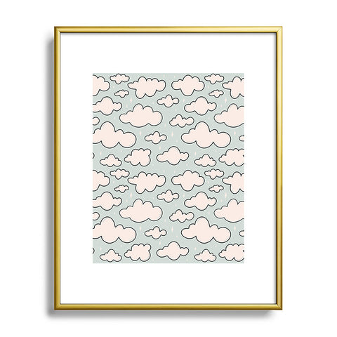 Doodle By Meg Cloud Print Metal Framed Art Print