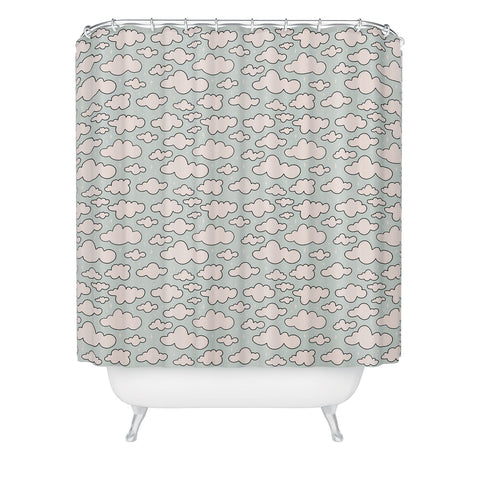 Doodle By Meg Cloud Print Shower Curtain