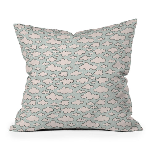 Doodle By Meg Cloud Print Outdoor Throw Pillow