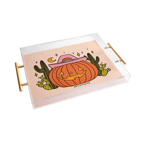 Doodle By Meg Cowboy Pumpkin Acrylic Tray