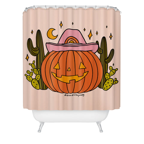 Doodle By Meg Cowboy Pumpkin Shower Curtain