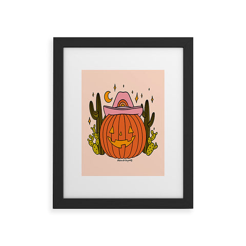 Doodle By Meg Cowboy Pumpkin Framed Art Print