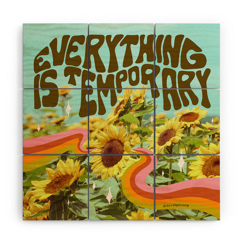 Doodle By Meg Everything is Temporary Wood Wall Mural