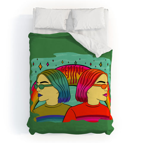 Doodle By Meg Gemini Babes Duvet Cover