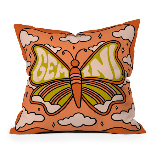 Doodle By Meg Gemini Butterfly Outdoor Throw Pillow