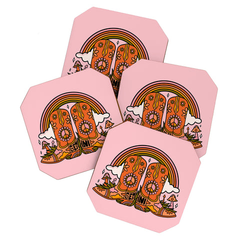 Doodle By Meg Gemini Cowboy Boots Coaster Set