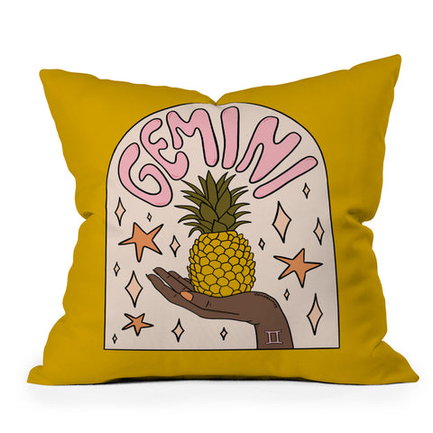 Doodle By Meg Gemini Pineapple Outdoor Throw Pillow