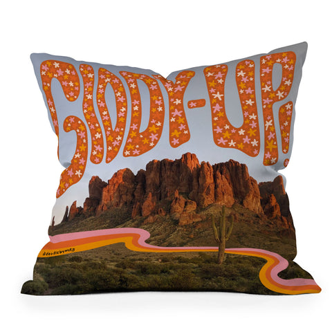 Doodle By Meg GiddyUp Outdoor Throw Pillow