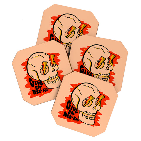 Doodle By Meg Give Em Hell I Coaster Set