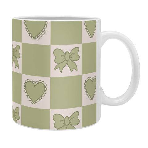 Doodle By Meg Green Bow Checkered Print Coffee Mug