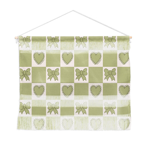 Doodle By Meg Green Bow Checkered Print Wall Hanging Landscape