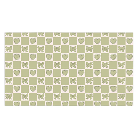 Doodle By Meg Green Bow Checkered Print Tablecloth