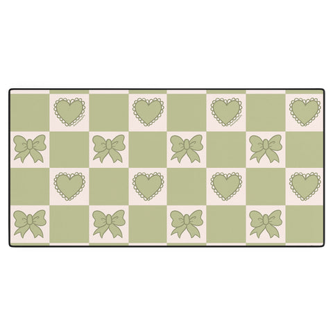Doodle By Meg Green Bow Checkered Print Desk Mat