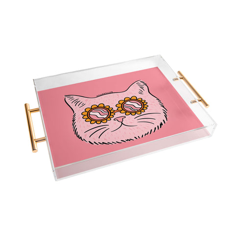 Doodle By Meg Groovy Cat Acrylic Tray