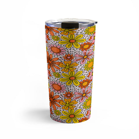 Doodle By Meg Groovy Flowers in Pink Travel Mug