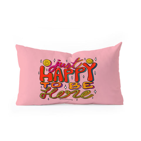 Doodle By Meg Happy To Be Here Oblong Throw Pillow