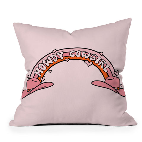 Doodle By Meg Howdy Cowgirl Outdoor Throw Pillow