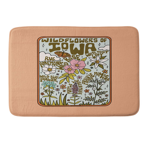 Doodle By Meg Iowa Wildflowers Memory Foam Bath Mat